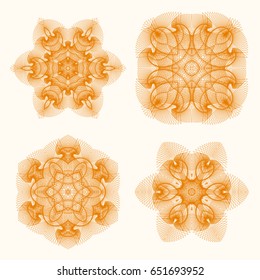 Circular patterns with guilloche for currency, certificate or diplomas