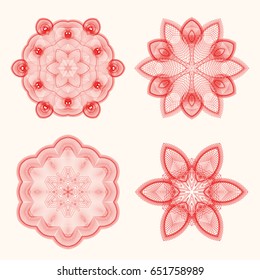 Circular patterns with guilloche for currency, certificate or diplomas