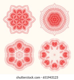 Circular patterns with guilloche for currency, certificate or diplomas