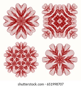 Circular patterns with guilloche for currency, certificate or diplomas