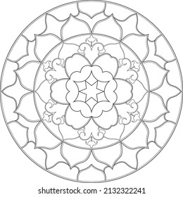 Circular patterns mandala for Henna, Mehndi, tattoos, decorations. Decorative ornament in oriental style. Vector illustration.