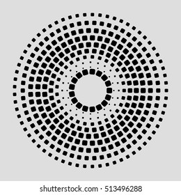 Circular paving tile pattern with a parametric scaling. Vector pavers texture for landscaping, gardening, architecture, design, concrete molding, stencils