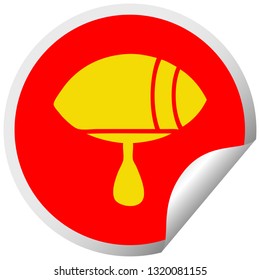 circular peeling sticker cartoon of a crying eye looking to one side