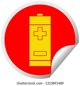 caricatura de pegatinas de descascarillado circular de una batería eléctrica