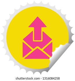 circular peeling sticker cartoon of a email sign