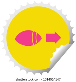circular peeling sticker cartoon of a eye looking to one side