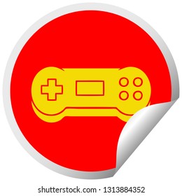 circular peeling sticker cartoon of a game controller