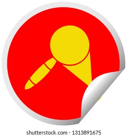 circular peeling sticker cartoon of a magnifying glass