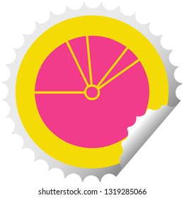 circular peeling sticker cartoon of a pie chart