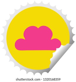 circular peeling sticker cartoon of a snow cloud