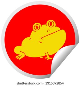 circular peeling sticker quirky cartoon frog