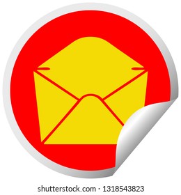 circular peeling sticker quirky cartoon envelope