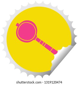 circular peeling sticker quirky cartoon magnifying glass