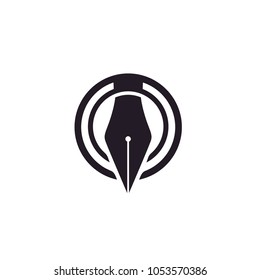 Circular Pen Symbol 
Logo design for Journalist Writer Notary Blog School Office Business