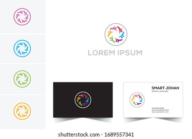 Circular People Community Logo. Family and Education Together vector Logo Concept.