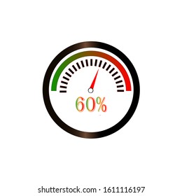 Circular percentage diagram / meter (60% completed). Ready to use for web designs, user interfaces (UIs) or infographics.