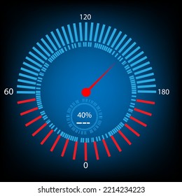 Circular percentage with Futuristic   elements. Holographic hud user interface elements, high tech bars and frames. Hud interface vector.