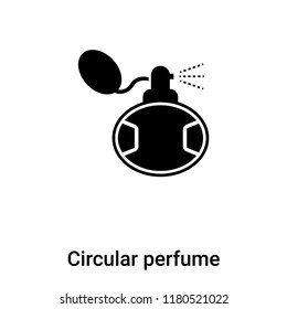 Circular perfume bottle icon  vector isolated on white background, logo concept of Circular perfume bottle  sign on transparent background, filled black symbol