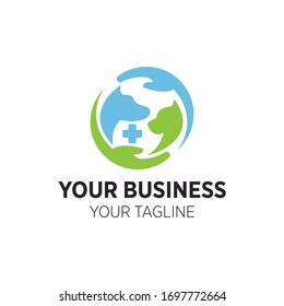 Circular Pet care vector logo template
