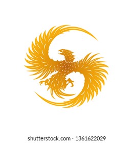 Circular Phoenix or eagle bird logo Design Inspiration