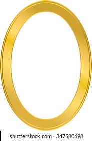 circular photo frame, metal gold, interior vector