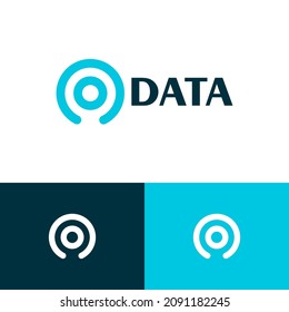 Circular pin logo design concept. Signal company brand logomark illustration. Can representing travel, connect, tech, data, fintech.