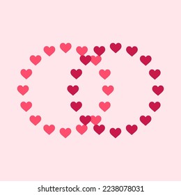 circular pink heart background vector illustration
