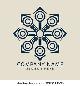circular piston logo for workshop, workshop and machinery factory logo