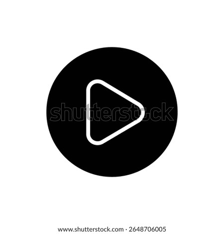 Circular play button icon for media playback and streaming