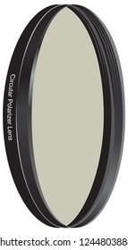 Circular polarized lens for camera lens. Vector illustration.
