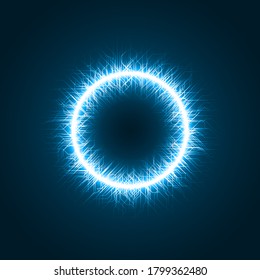 circular portal effect with linear tech lines