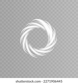 A circular portal swirling pattern of light. Circular light frame. Vector	