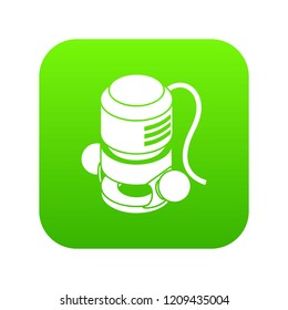 Circular power tool icon green vector isolated on white background