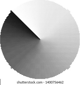 Circular pre-loader, buffer, progress indicator or radar shape with half-tone effect on a conical gradient