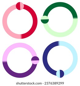 Circular preloaders, step, progress indicators circle. Vector illustration. EPS 10.