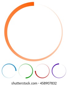 Circular preloaders, step, progress indicators set at 4 stages