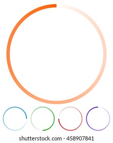 Circular preloaders, step, progress indicators set at 4 stages