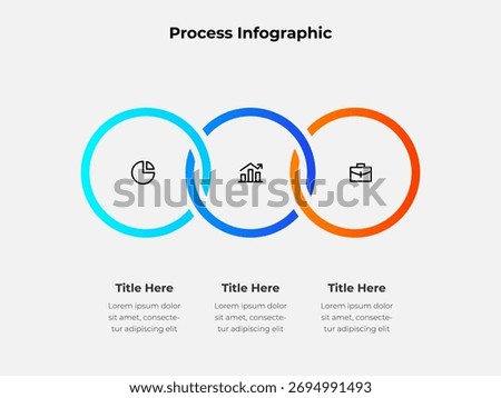 Circular Process Infographic with 3 Steps. Minimal Line Diagram for Business Strategy, Planning, and Teamwork Concept