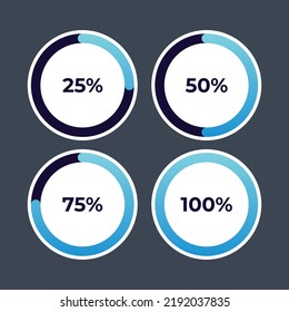 Circular progress loading bar. Vector Progress Rings.