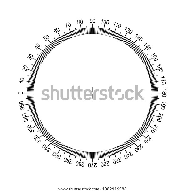 Circular\
Protractor. Protractor grid for measuring degrees. Tilt angle\
meter. Measuring tool. Measuring circle scale. Measuring round\
scale, Level indicator, circular meter\
EPS10