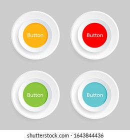 The circular push button icon is used to design a website or presentation for an infographic.