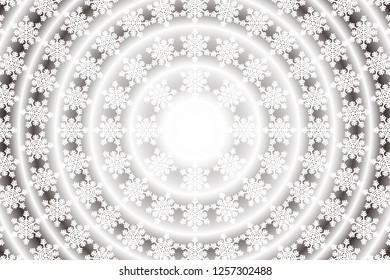 Circular Quilt Pattern, Snow Crystal Pattern, Crystal Material
