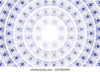 Circular Quilt Pattern, Snow Crystal Pattern, Crystal Material