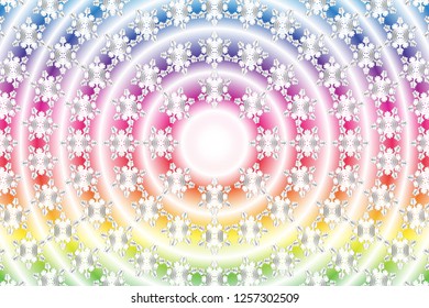 Circular Quilt Pattern, Snow Crystal Pattern, Crystal Material
