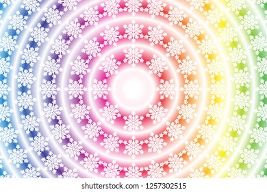Circular Quilt Pattern, Snow Crystal Pattern, Crystal Material