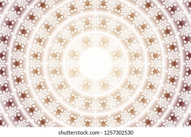 Circular Quilt Pattern, Snow Crystal Pattern, Crystal Material