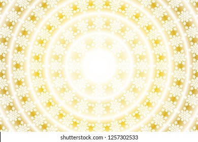 Circular Quilt Pattern, Snow Crystal Pattern, Crystal Material