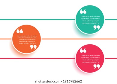 circular quotes template in three colors