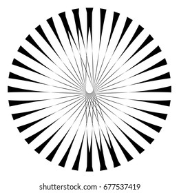 Circular, radial abstract element. Geometric concentric design