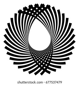 Circular, radial abstract element. Geometric concentric design